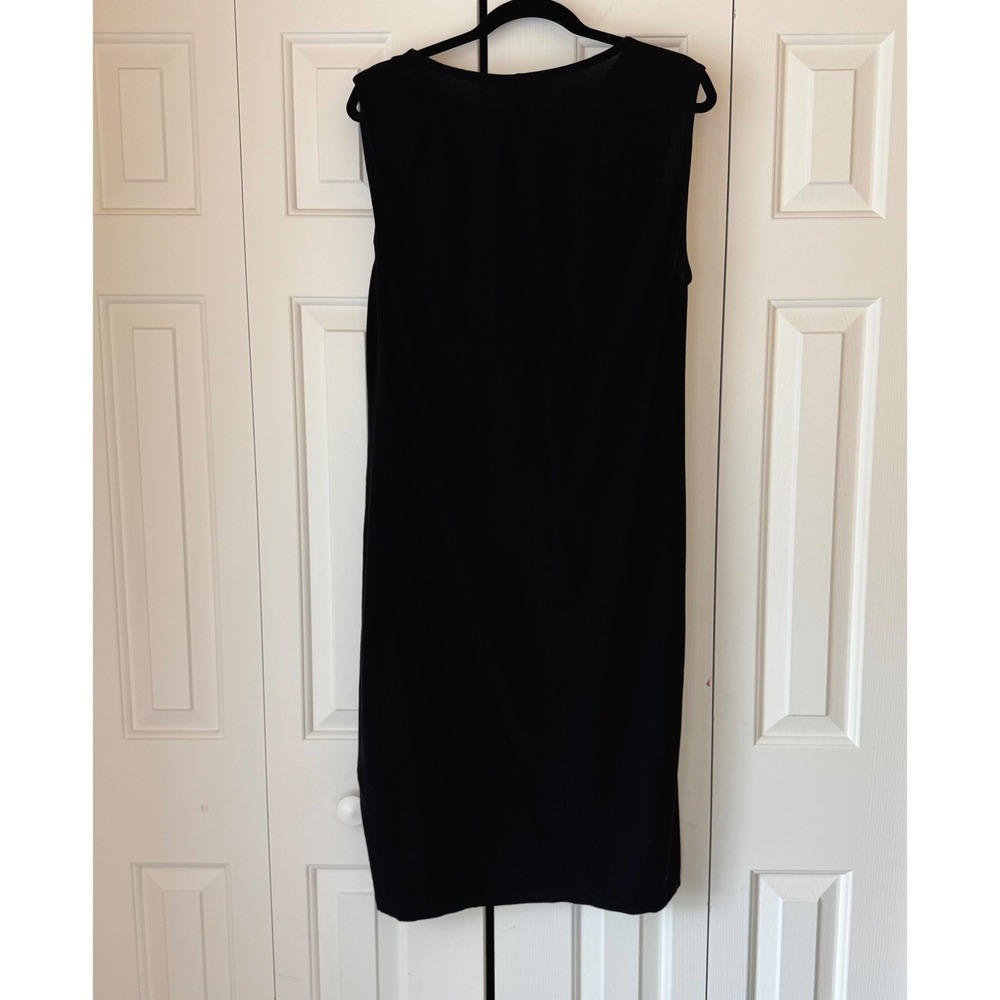 Eileen Fisher Womens Black Sleeveless Viscose Stretch Jersey Shift Dress Size M - Picture 2 of 5